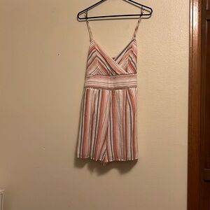 Pink striped romper